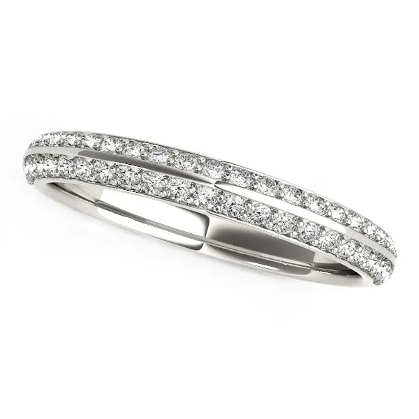 14k White Gold Two-Row Pave Set Diamond Wedding Band (1/4 cttw)-rxd53360y28bt