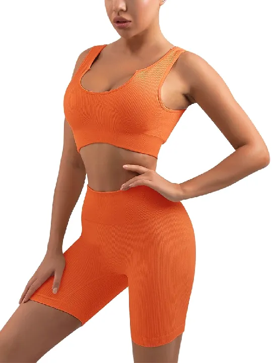 2 piece Ribbed U-Neck Sleeveless Set