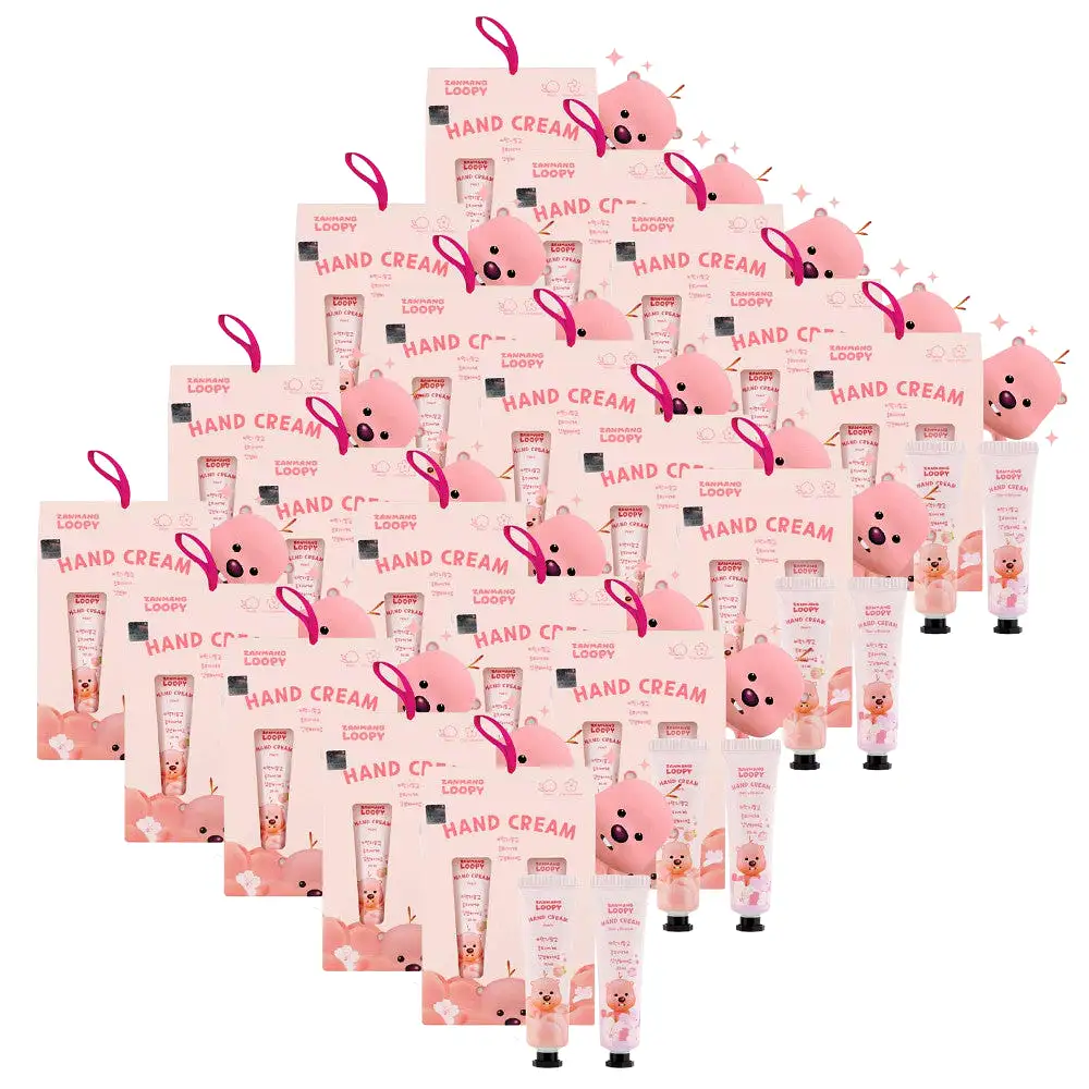 20 SET Zanmang Loopy Character Hand Creams Cute Small Gifts 30ml 2 pieces Peach Cherry Blossom Scent