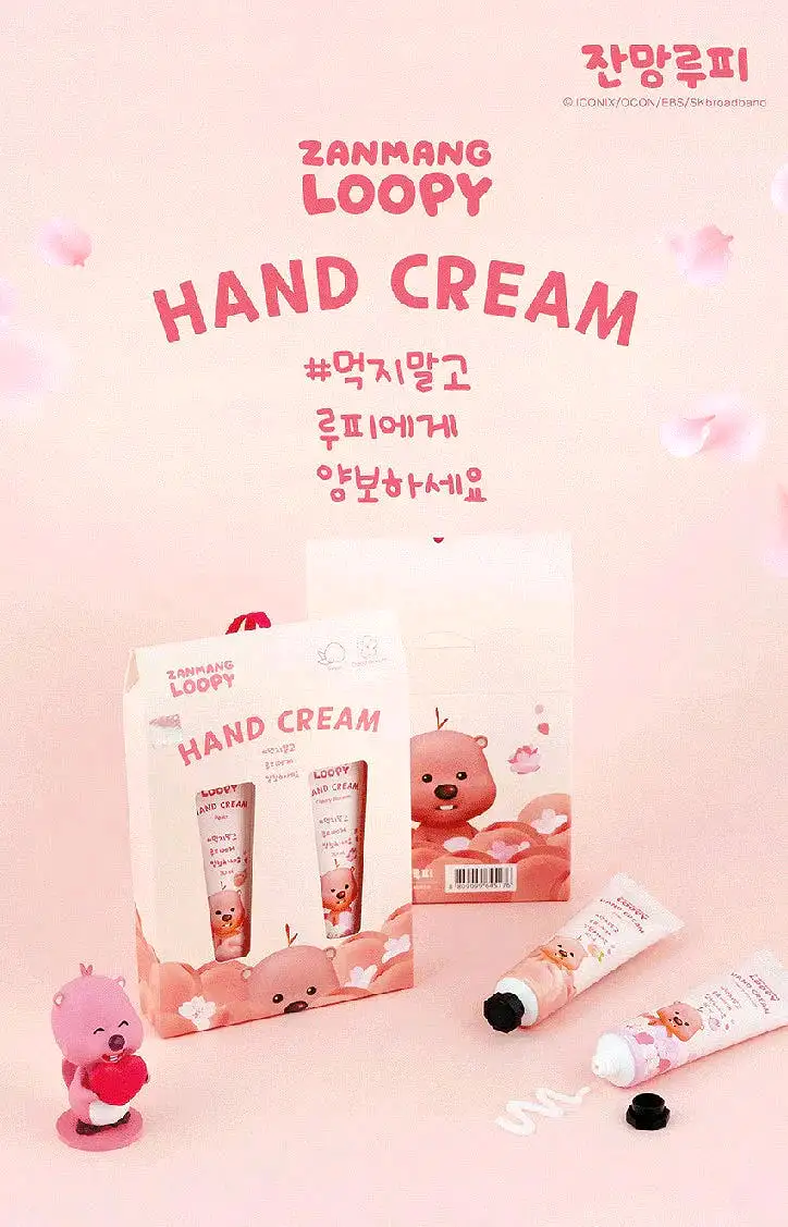 20 SET Zanmang Loopy Character Hand Creams Cute Small Gifts 30ml 2 pieces Peach Cherry Blossom Scent