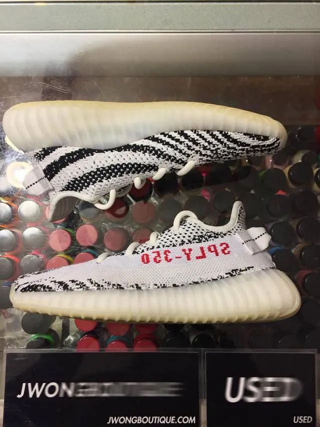 2017 Adidas Yeezy Boost 350 V2 Zebra Black White Youth