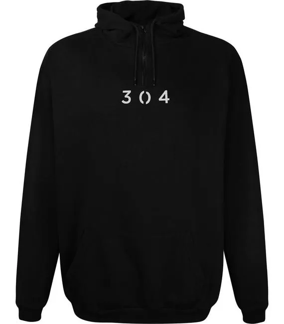 304 Funnel Neck Hoody & Griffon Jogger Tracksuit Set - Black