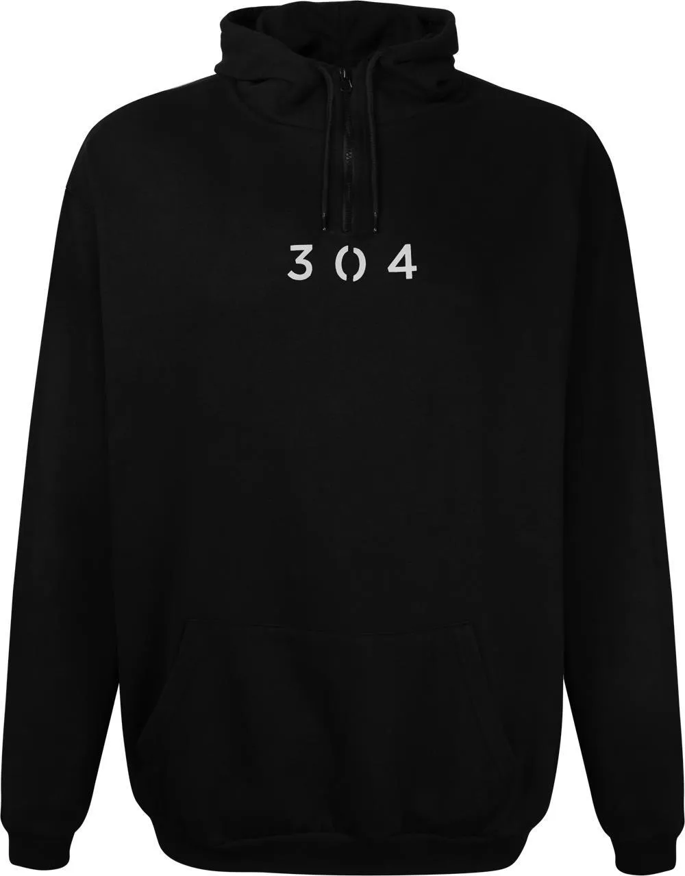 304 Funnel Neck Hoody - Black