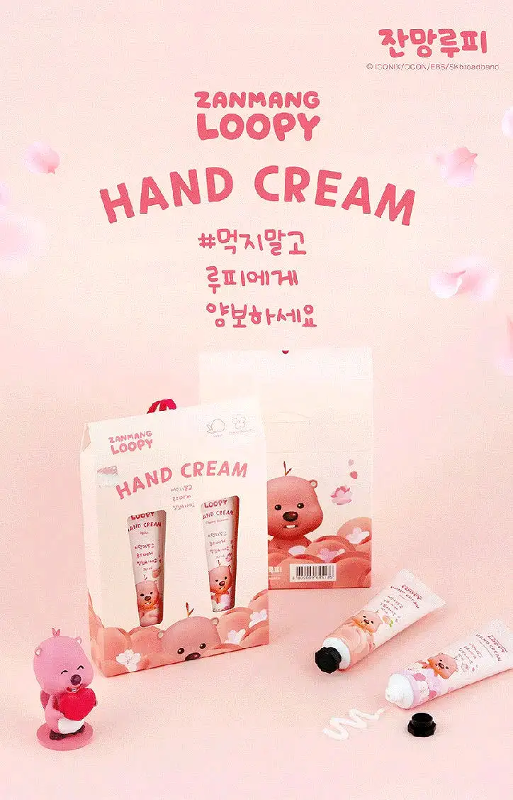 5 SET Zanmang Loopy Character Hand Creams Cute Small Gifts 30ml 2 pieces Peach Cherry Blossom Scent