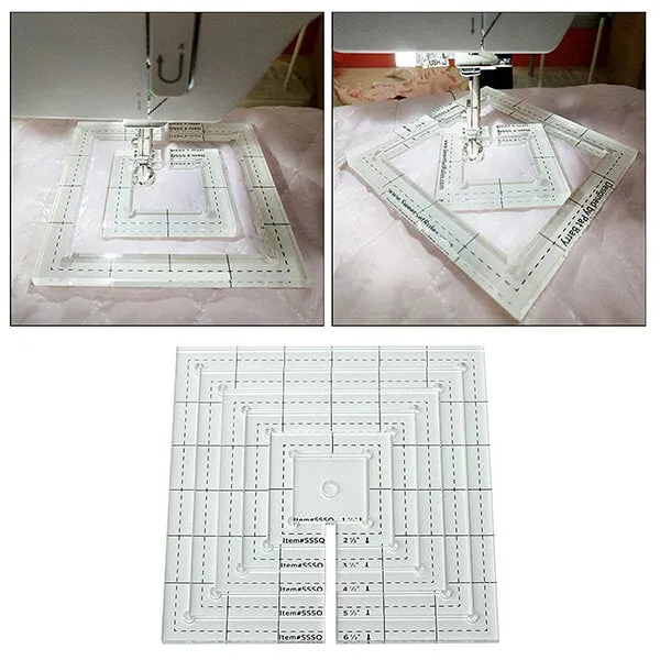 6 Pieces Square Quilting Template Set