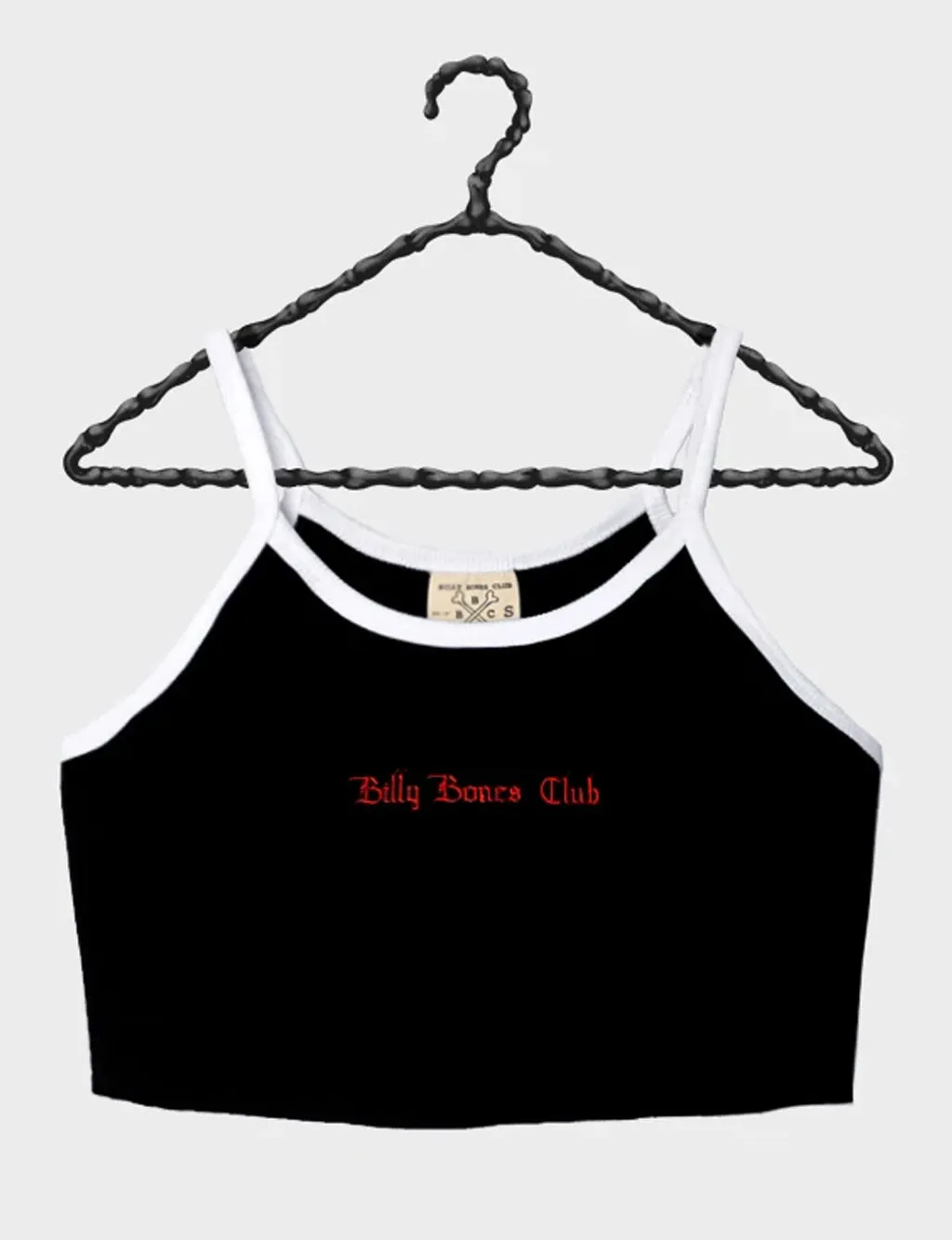 BILLY BONES CLUB TWO TONE RIB CROP - VINTAGE BLACK