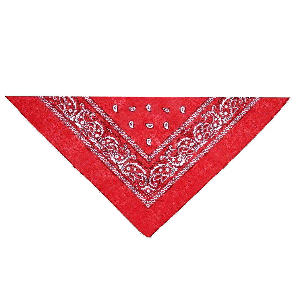 Black and White Design Red Cotton Bandana - Everard