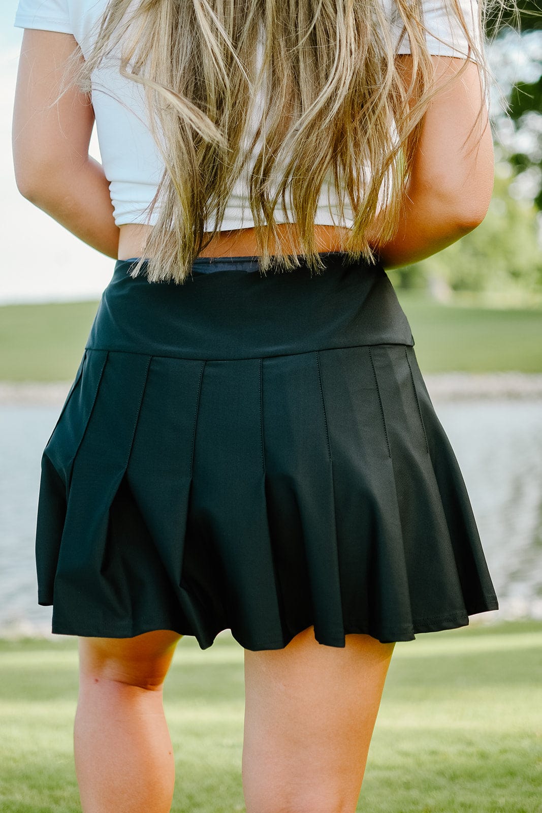 Black Pleated Athletic Tennis Skort