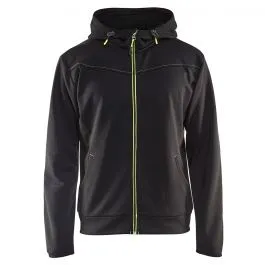 Blåkläder 3363-2526 Hoodie With Zipper - Black/High Vis Yellow