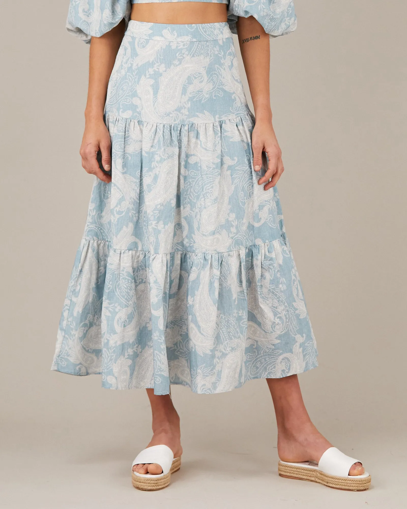 Bohemia Linen Maxi Skirt