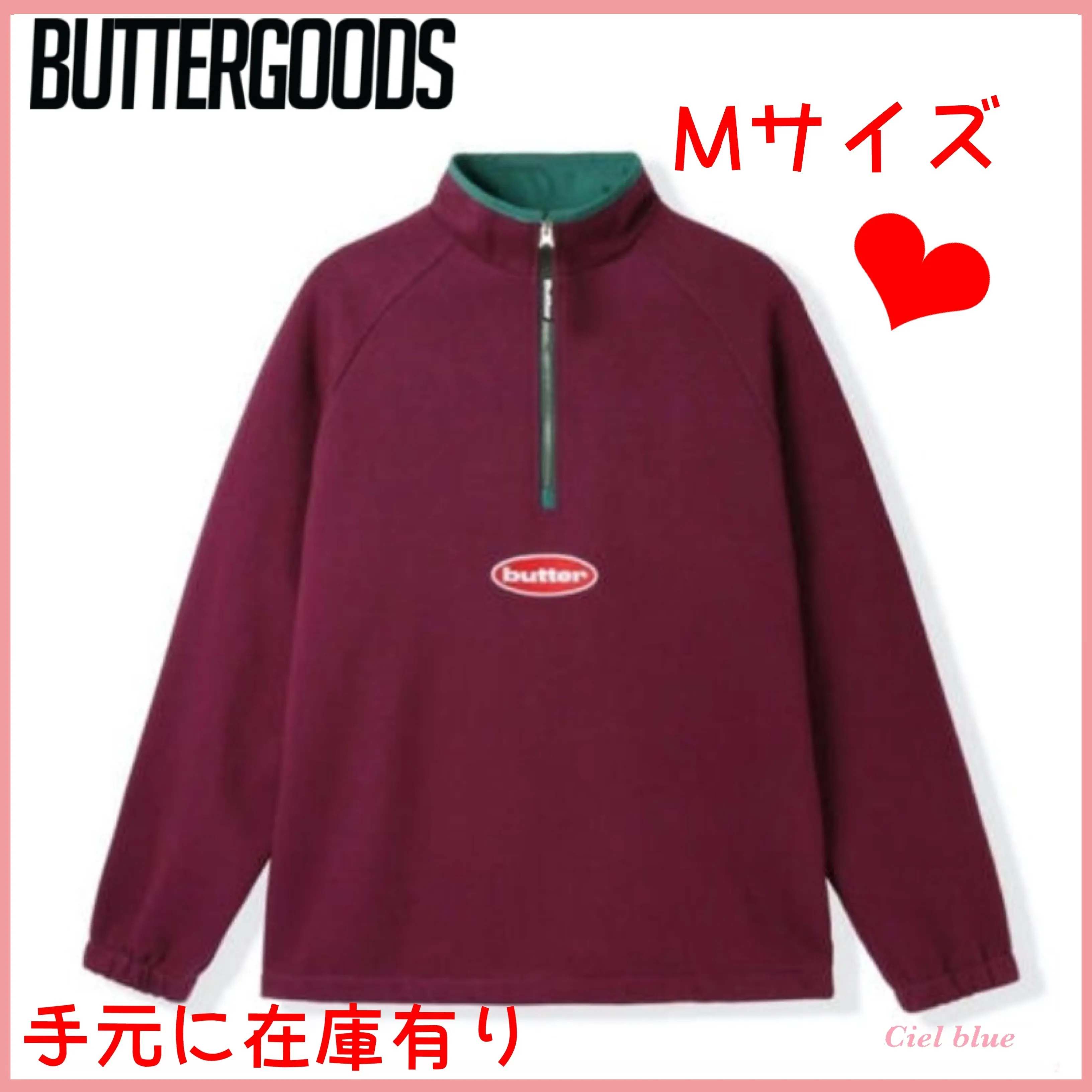 Butter Goods  |Street Style Long Sleeves Plain Cotton Logo Sweatshirts