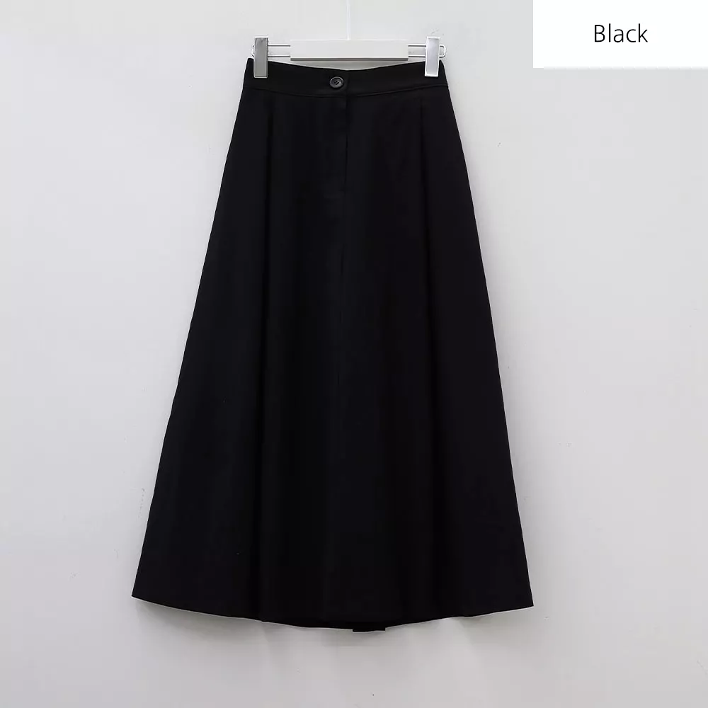 Button Back Banded Maxi Skirt BA22