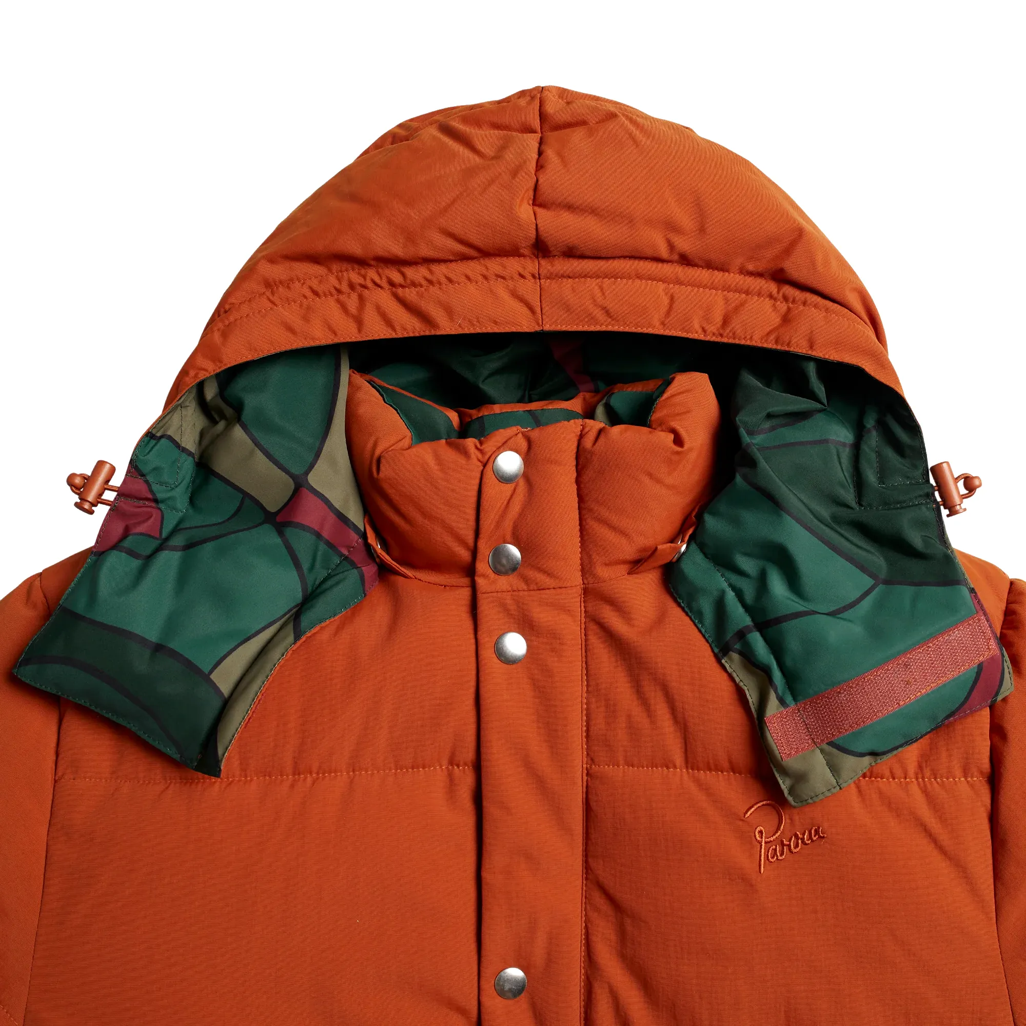 By Parra Trees In The Wind Puffer Jacket Sienna Orange 50242