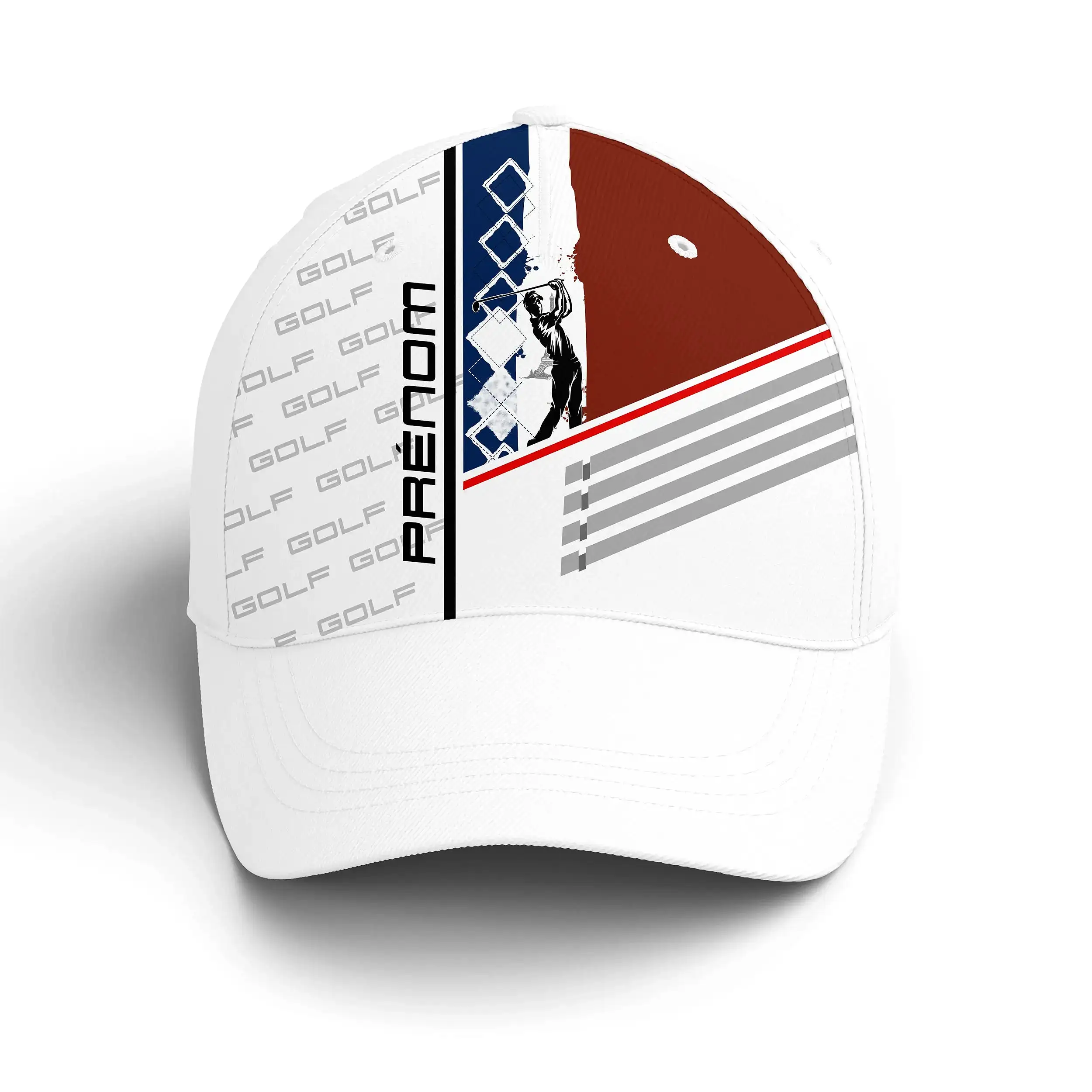 Casquette Performance Personnalisée De Golf, Cadeau Original Pour Fans De Golf, Drapeau France, Golfeur - CT01092218