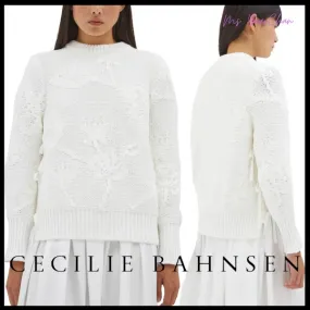 CECILIE BAHNSEN  |Flower Patterns Casual Style Long Sleeves Cotton Medium