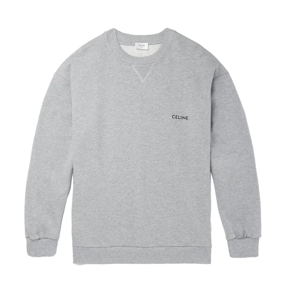 CELINE  |Crew Neck Unisex Street Style Long Sleeves Plain Cotton Logo