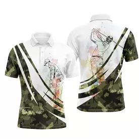 Chiptshirts - Polo De Golf, Cadeau Original Pour Fans De Golf, Polo de Sport Homme et Femme, Camouflage Golf, Golfeur Multicolor