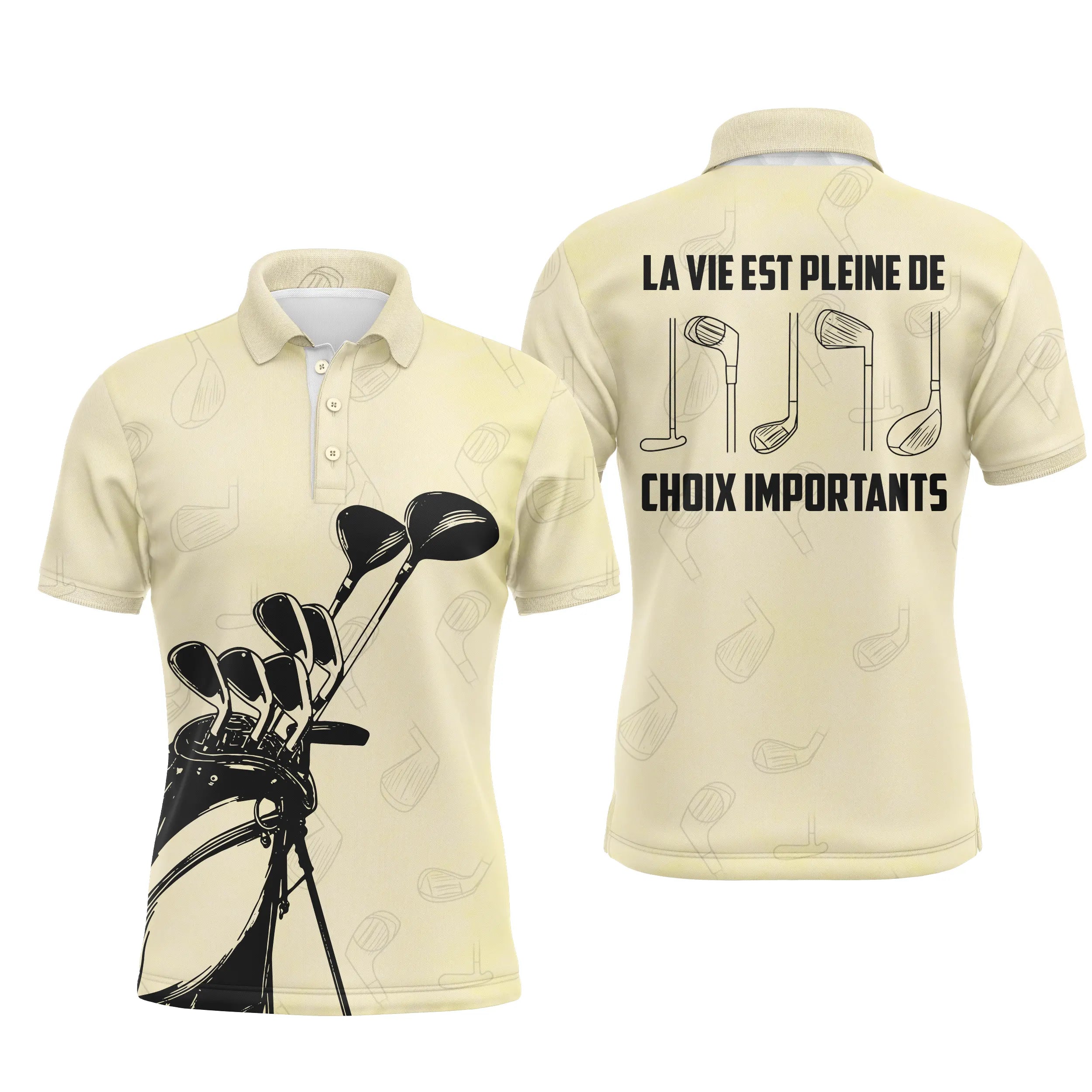 Chiptshirts - Polo De Golf, Cadeau Original Pour Fans De Golf, Polo de Sport Homme et Femme, Club de Golf, La Vie Est Pleine De 