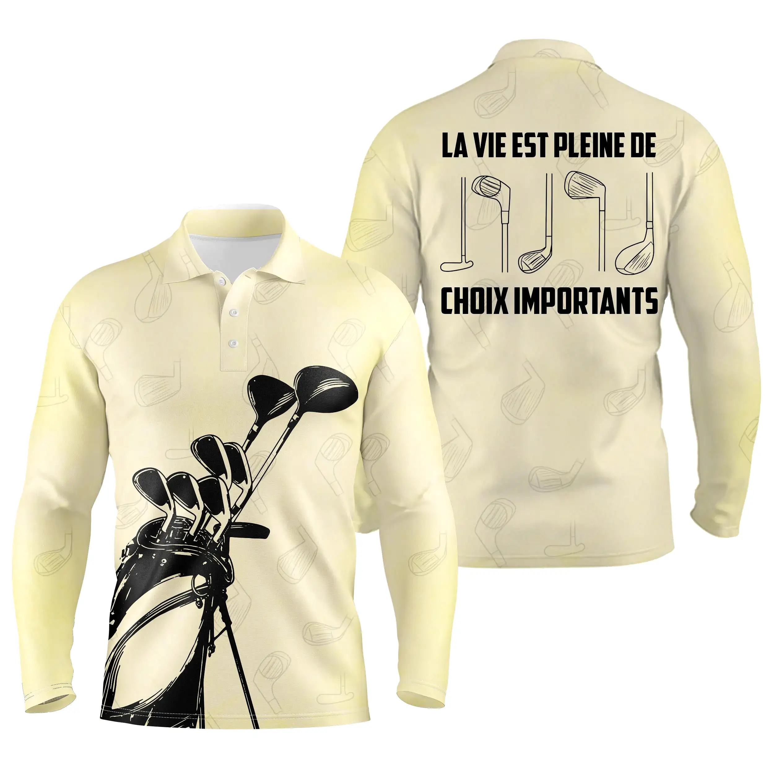 Chiptshirts - Polo De Golf, Cadeau Original Pour Fans De Golf, Polo de Sport Homme et Femme, Club de Golf, La Vie Est Pleine De 