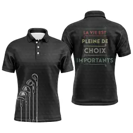 Chiptshirts - Polo De Golf, Cadeau Original Pour Fans De Golf, Polo de Sport Homme et Femme, Club de Golf, Rétro Vintage, La Vie