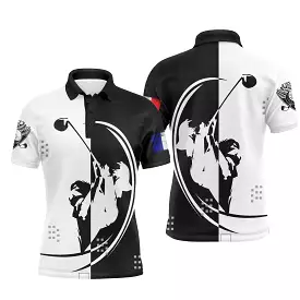 Chiptshirts - Polo De Golf, Cadeau Original Pour Fans De Golf, Polo de Sport Homme et Femme, Golfeur, Golfeuse, Drapeau France, 