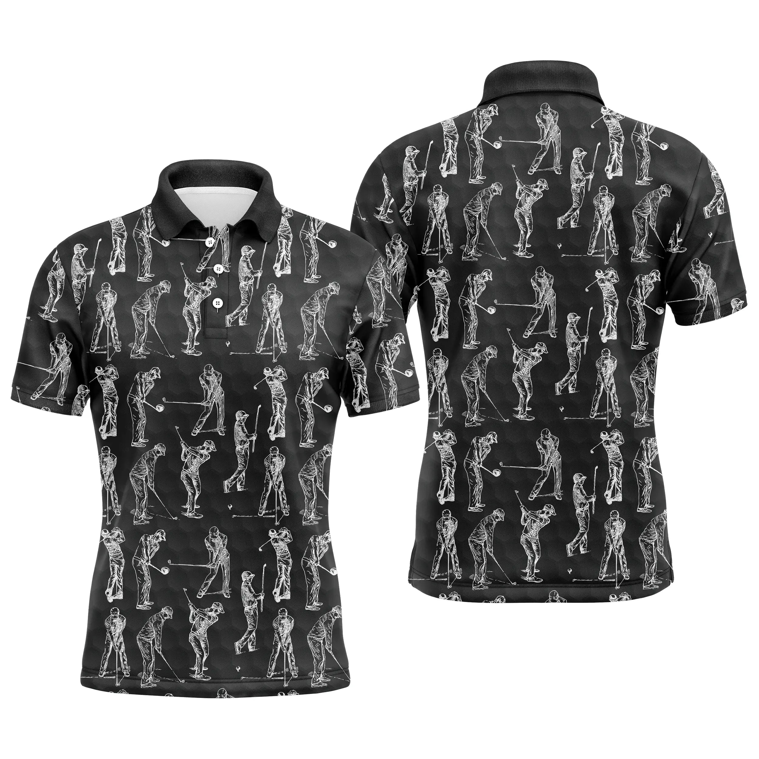 Chiptshirts - Polo De Golf, Cadeau Original Pour Fans De Golf, Polo de Sport Homme et Femme, Golfeur, Noir et Blanc - CTS2605223