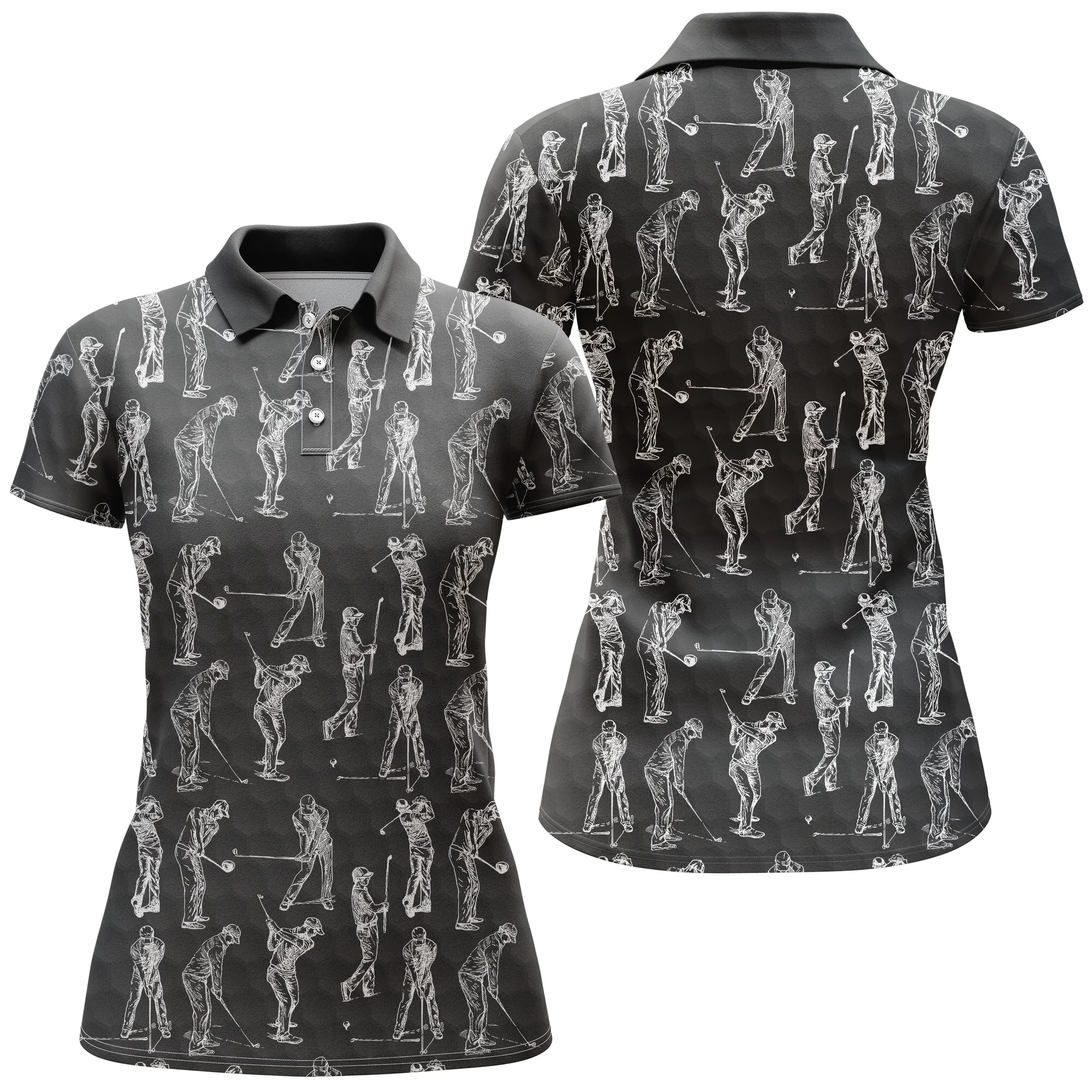 Chiptshirts - Polo De Golf, Cadeau Original Pour Fans De Golf, Polo de Sport Homme et Femme, Golfeur, Noir et Blanc - CTS2605223