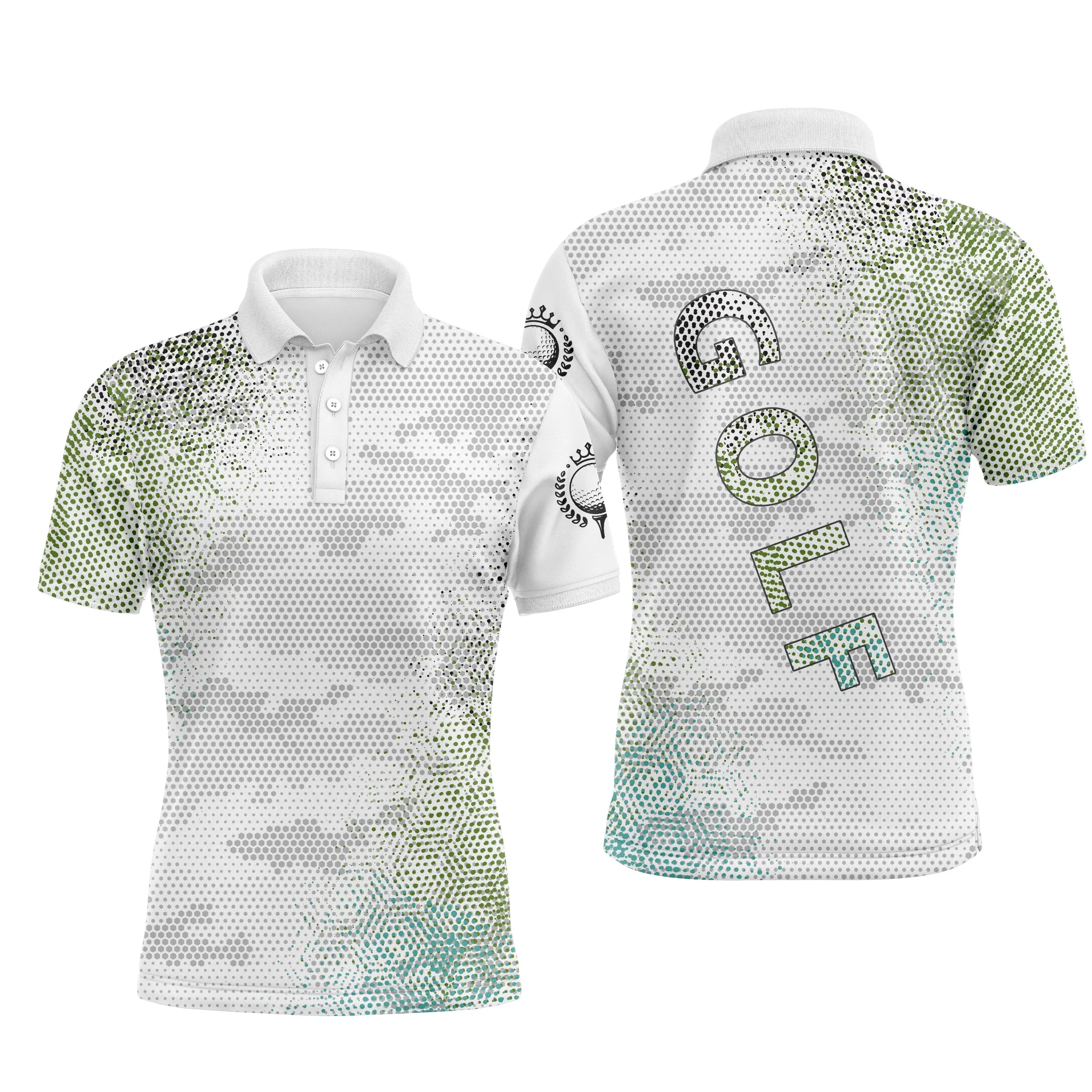 Chiptshirts - Polo De Golf, Cadeau Original Pour Fans De Golf, Polo de Sport Homme et Femme, Motifs Camouflage Noir et Blanc - C