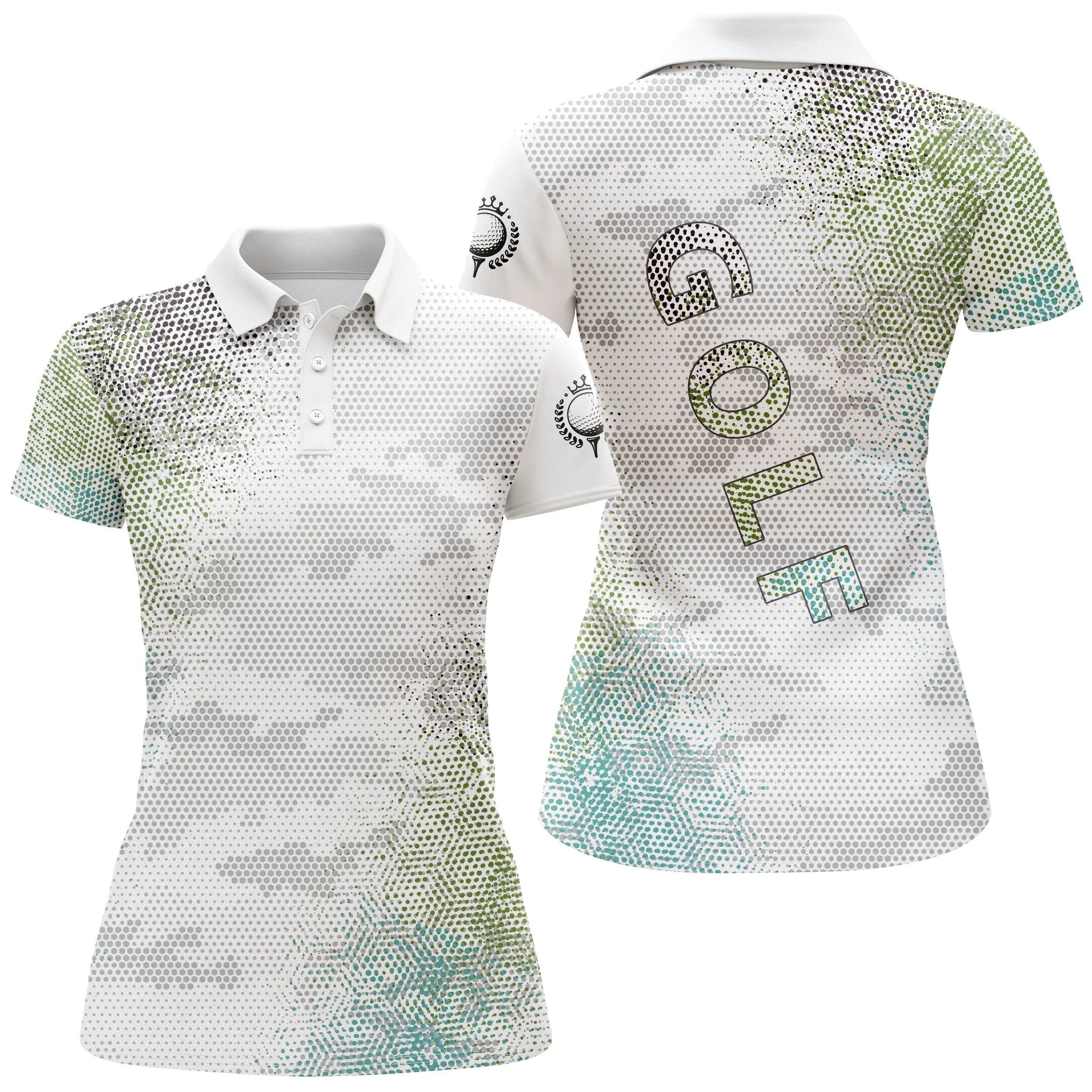 Chiptshirts - Polo De Golf, Cadeau Original Pour Fans De Golf, Polo de Sport Homme et Femme, Motifs Camouflage Noir et Blanc - C