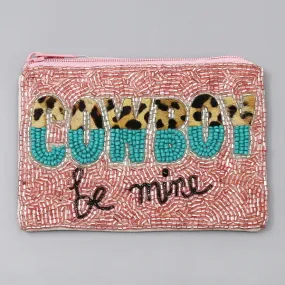 COWBOY BE MINE Seed Beaded Coin Purse