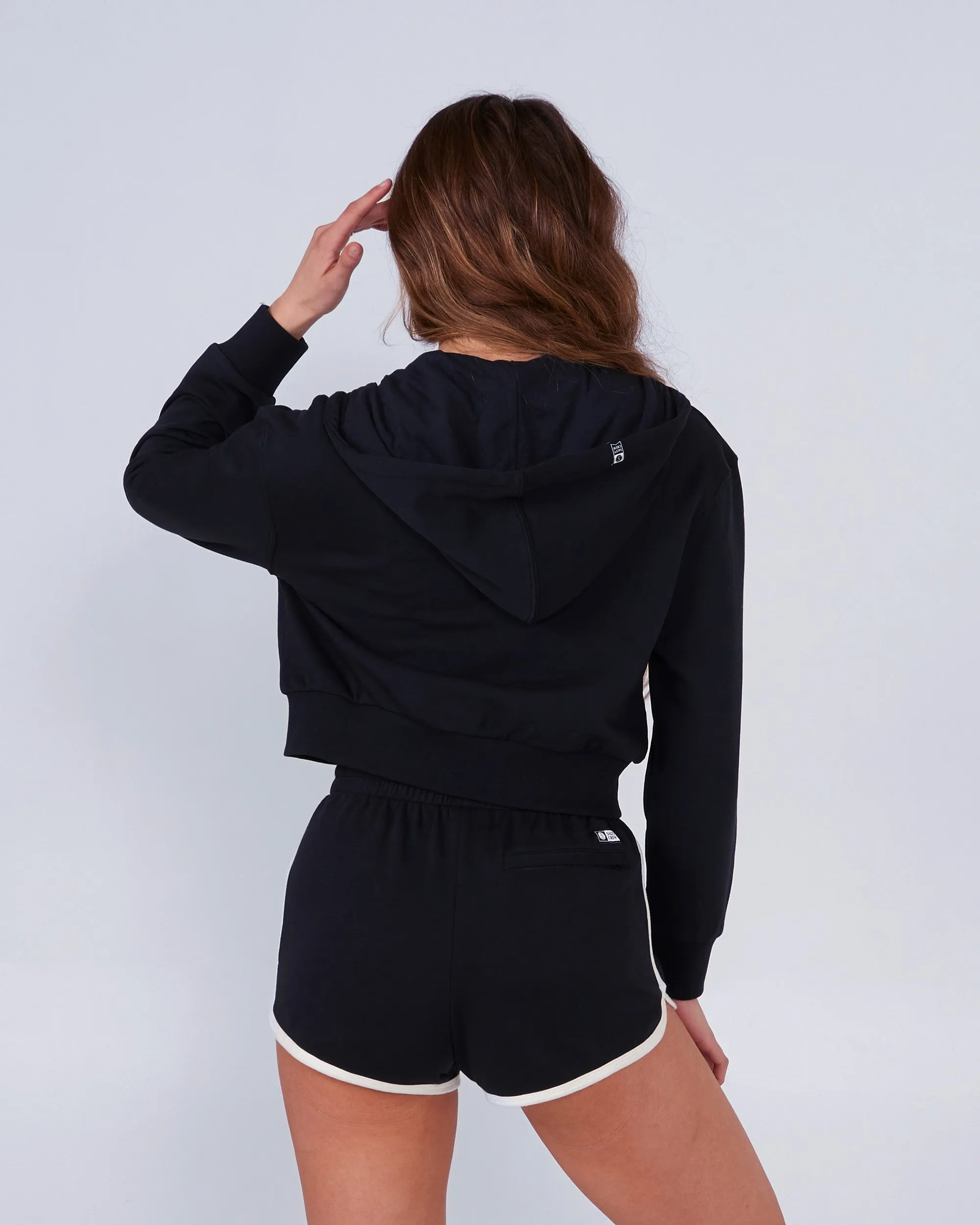 Cruisin Crop Black Zip Hoody