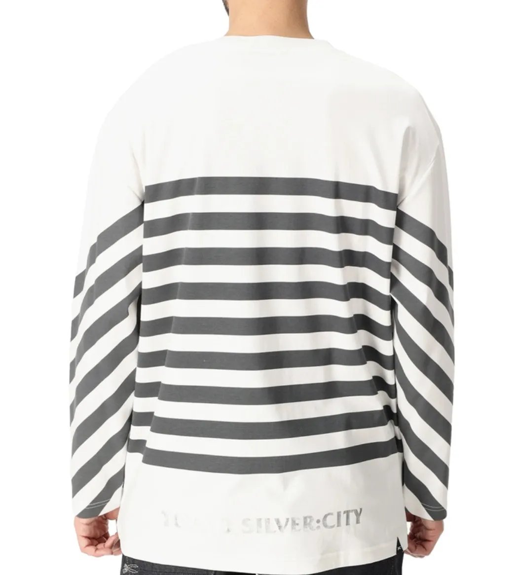 DENHAM  |Stripes Unisex Street Style Long Sleeves Cotton Oversized