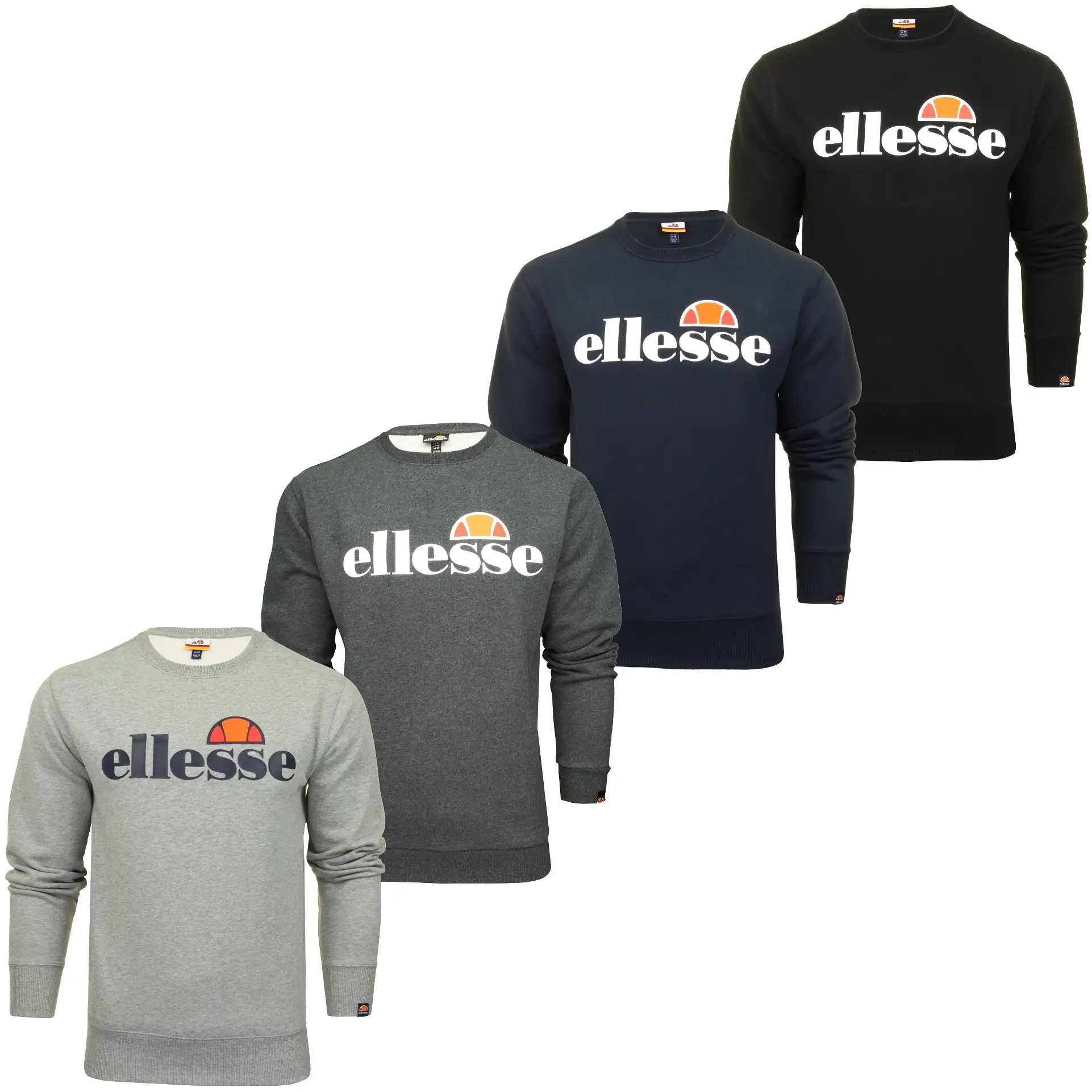 Ellesse Mens Logo Front Crew Neck Sweater 'SUCCISO' - Long Sleeved