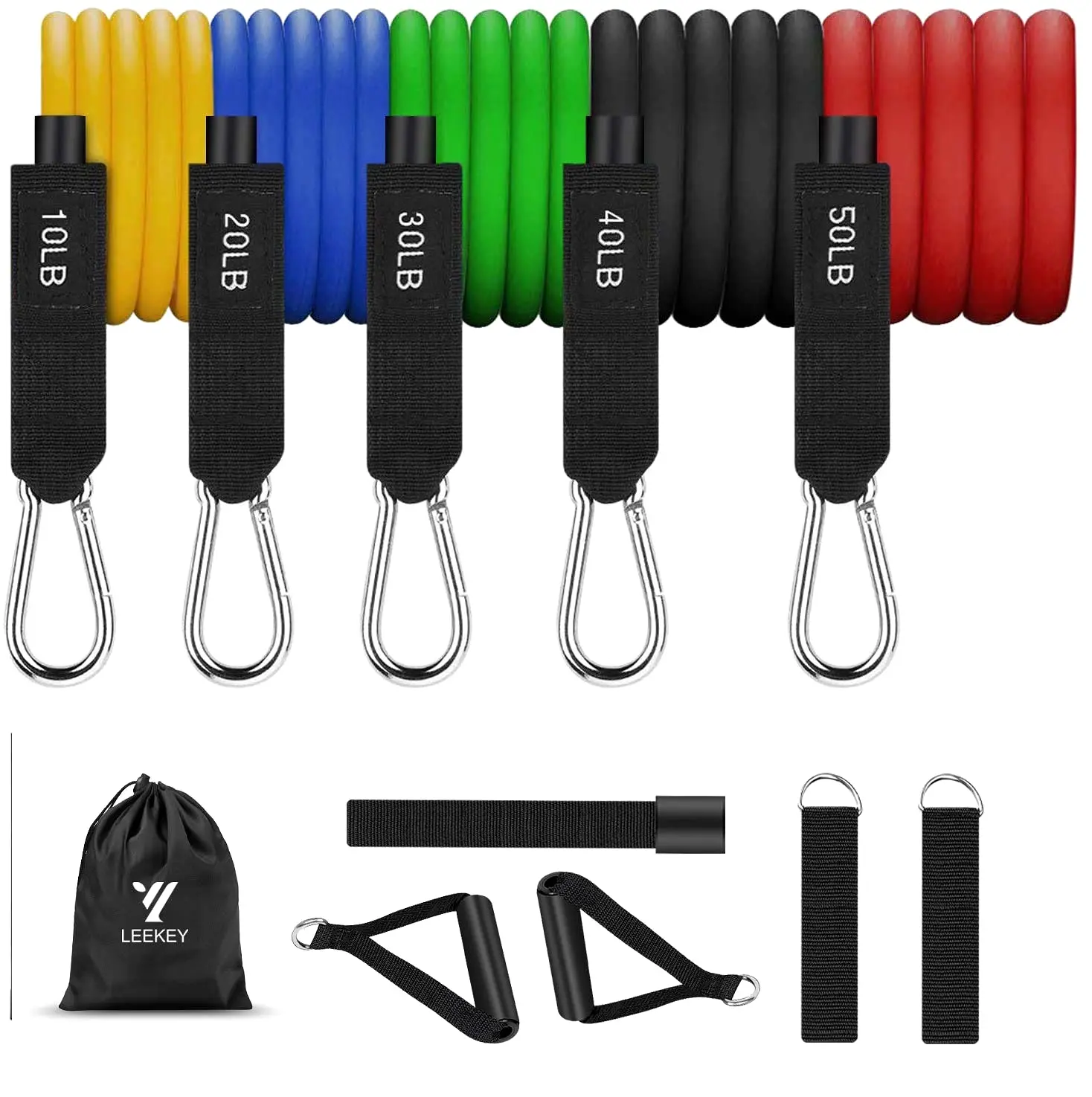 Exercise Bands for Home Workout (11 Pieces) - Resistance Band Set for Golfers