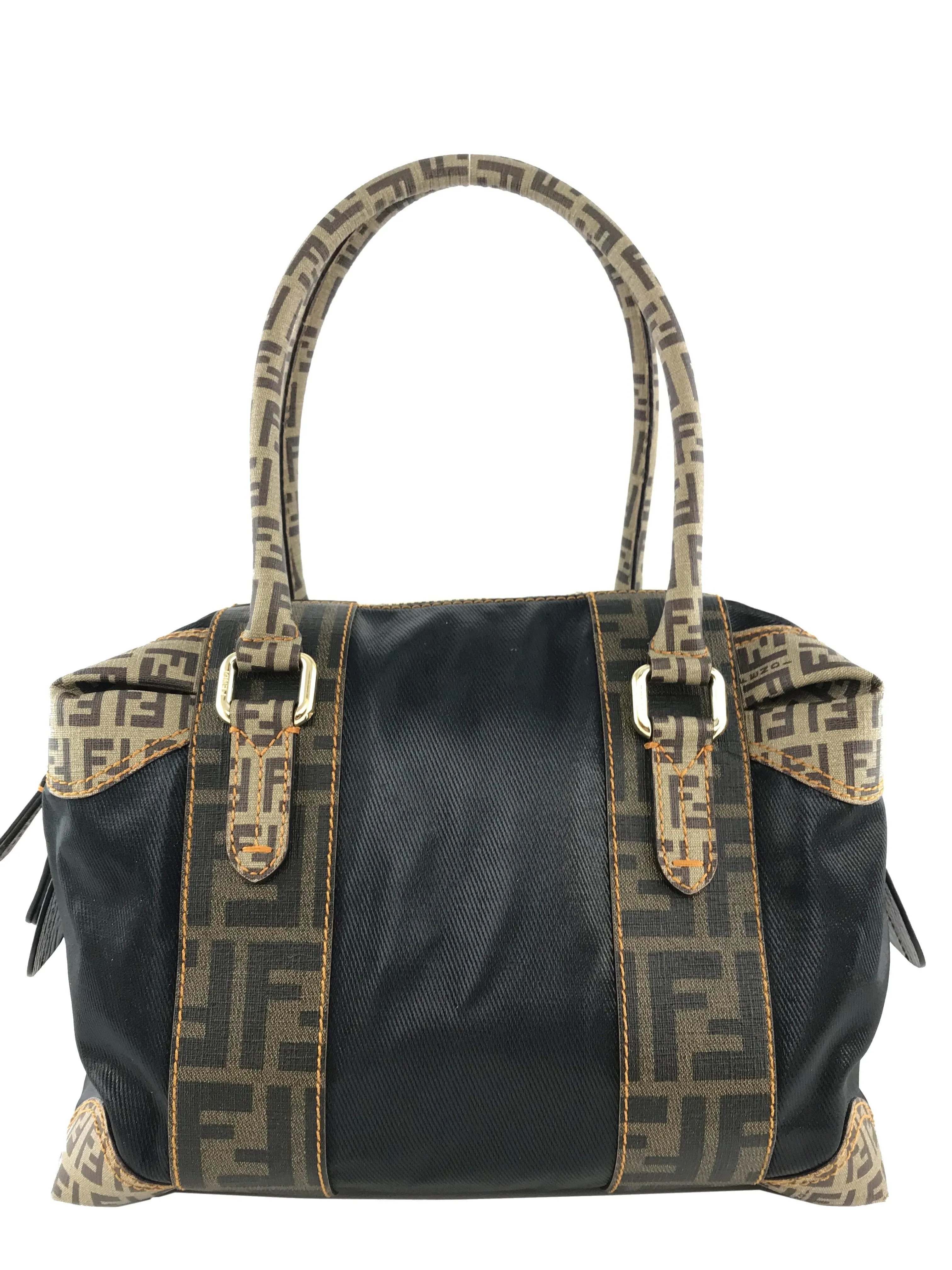 Fendi B Mix Coated Canvas Satchel Bag