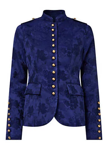 Floral Jacquard Cropped Military Jacket by Joe Browns | Look Again