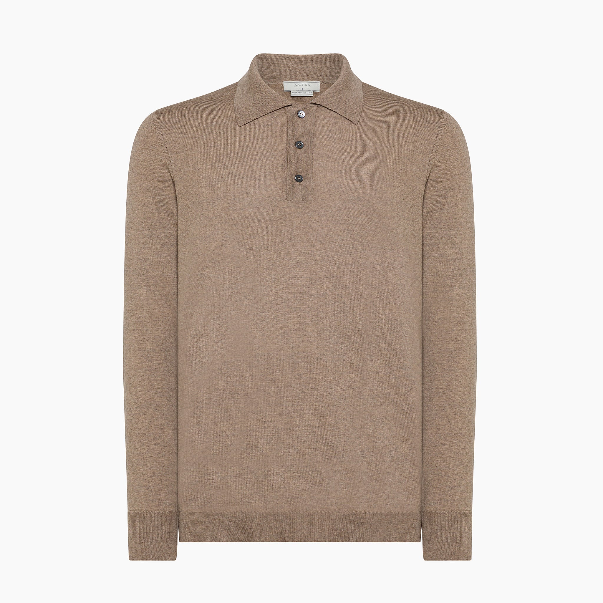 Florent long-sleeved knitted polo in extrafine wool