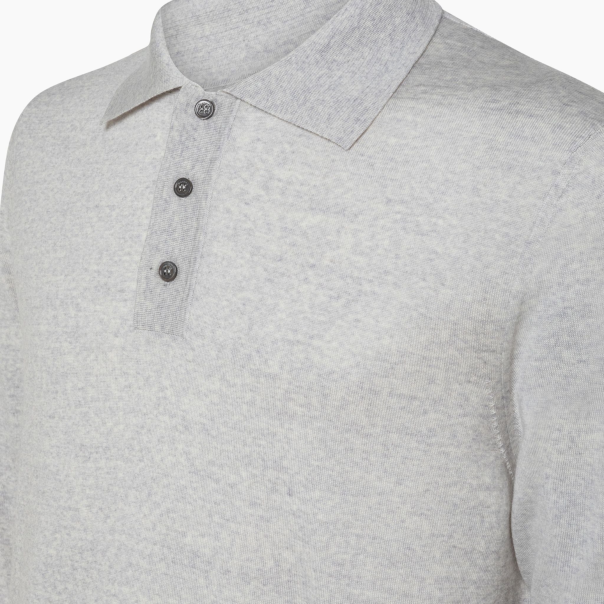 Florent long-sleeved knitted polo in extrafine wool