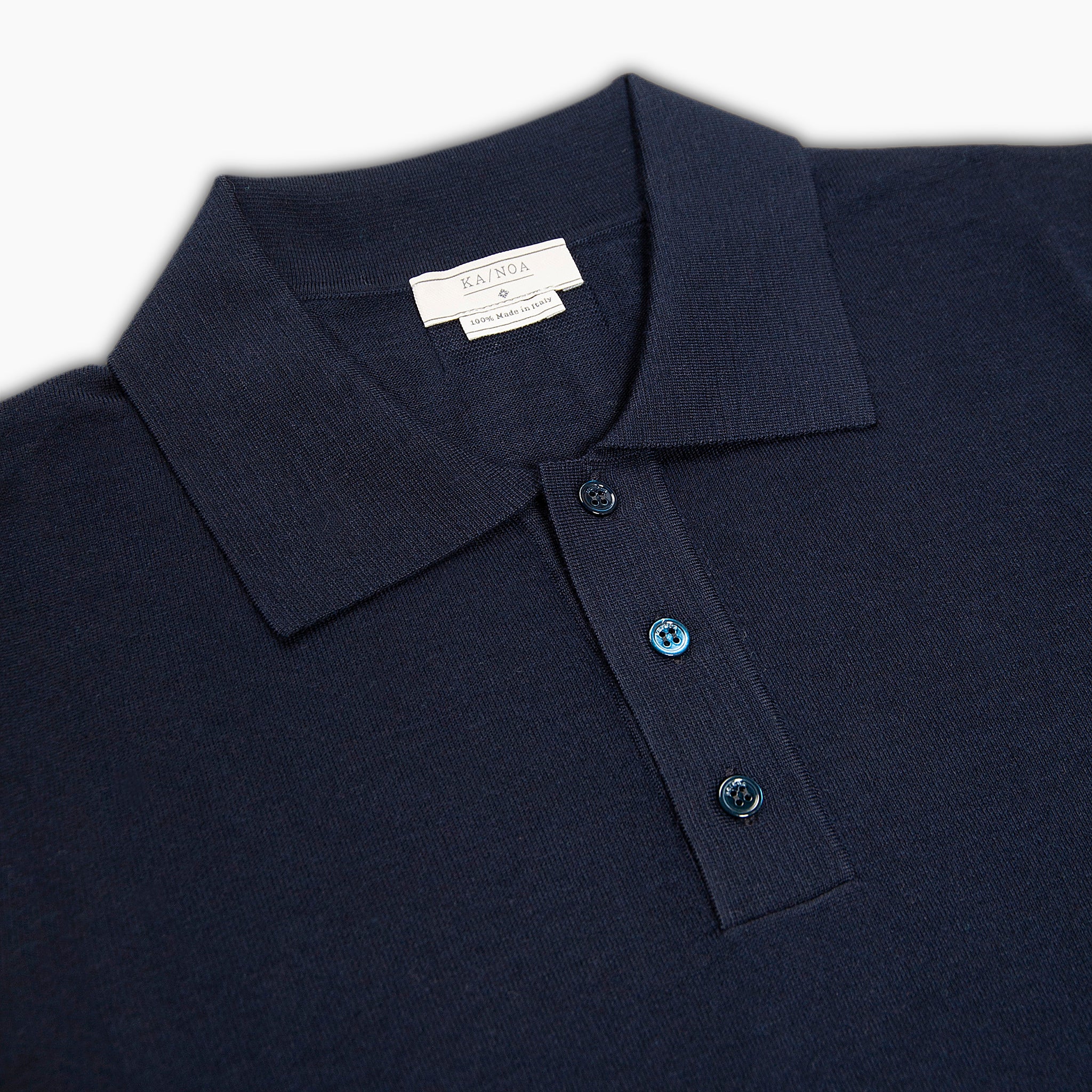 Florent long-sleeved knitted polo in extrafine wool