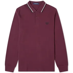 Fred Perry Long Sleeved Twin Tipped PoloMahogany