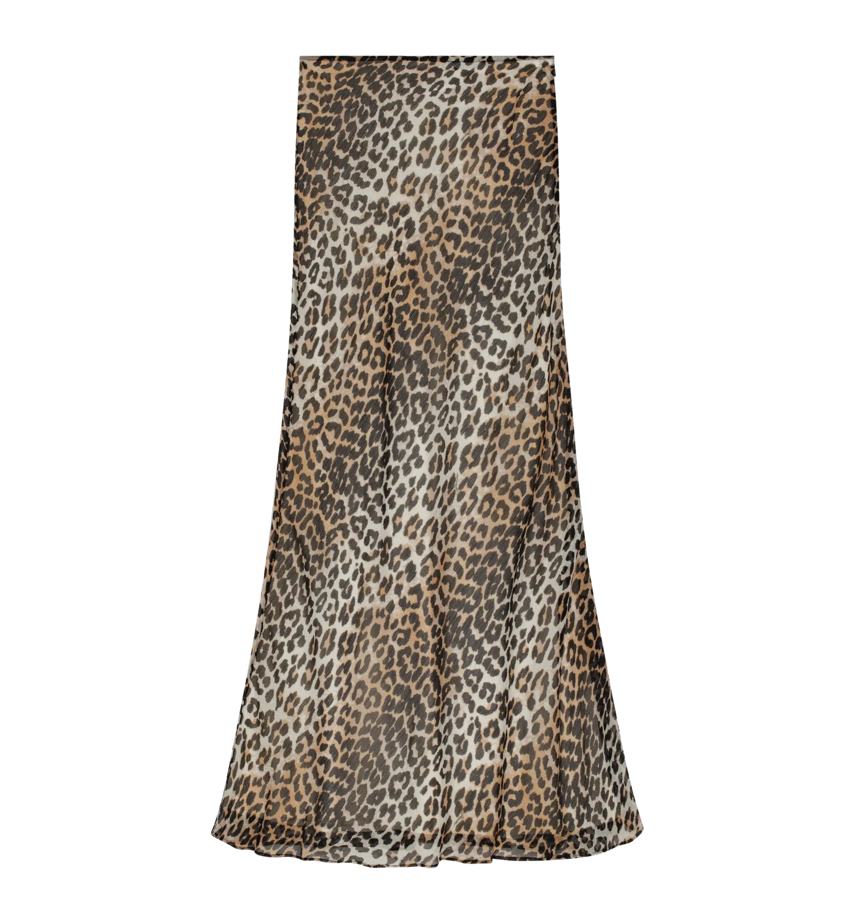 GANNI Leopard Chiffon Maxi Skirt