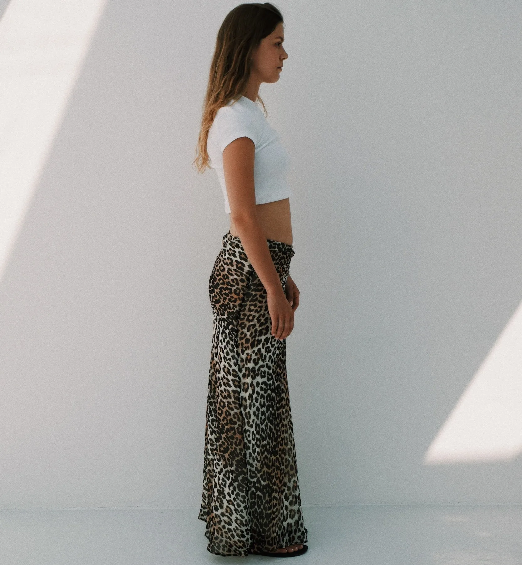 GANNI Leopard Chiffon Maxi Skirt