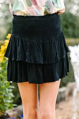 Girls: Spend Some Time Black Tiered Skort