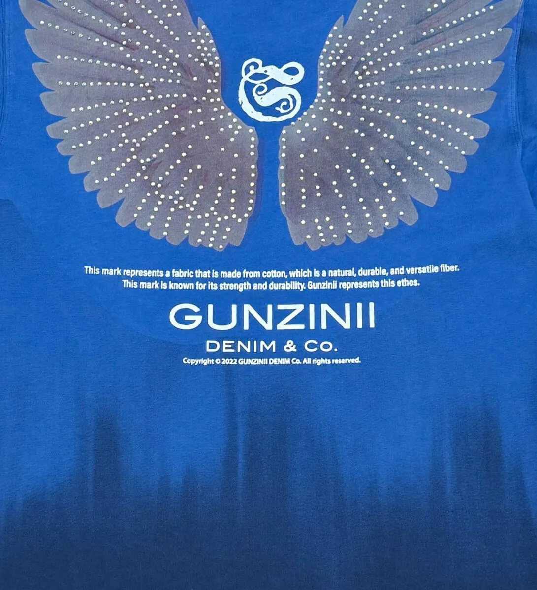 GUNZINII ANGEL TEE W/ RHINESTONE DETAIL GZ426-BLUE