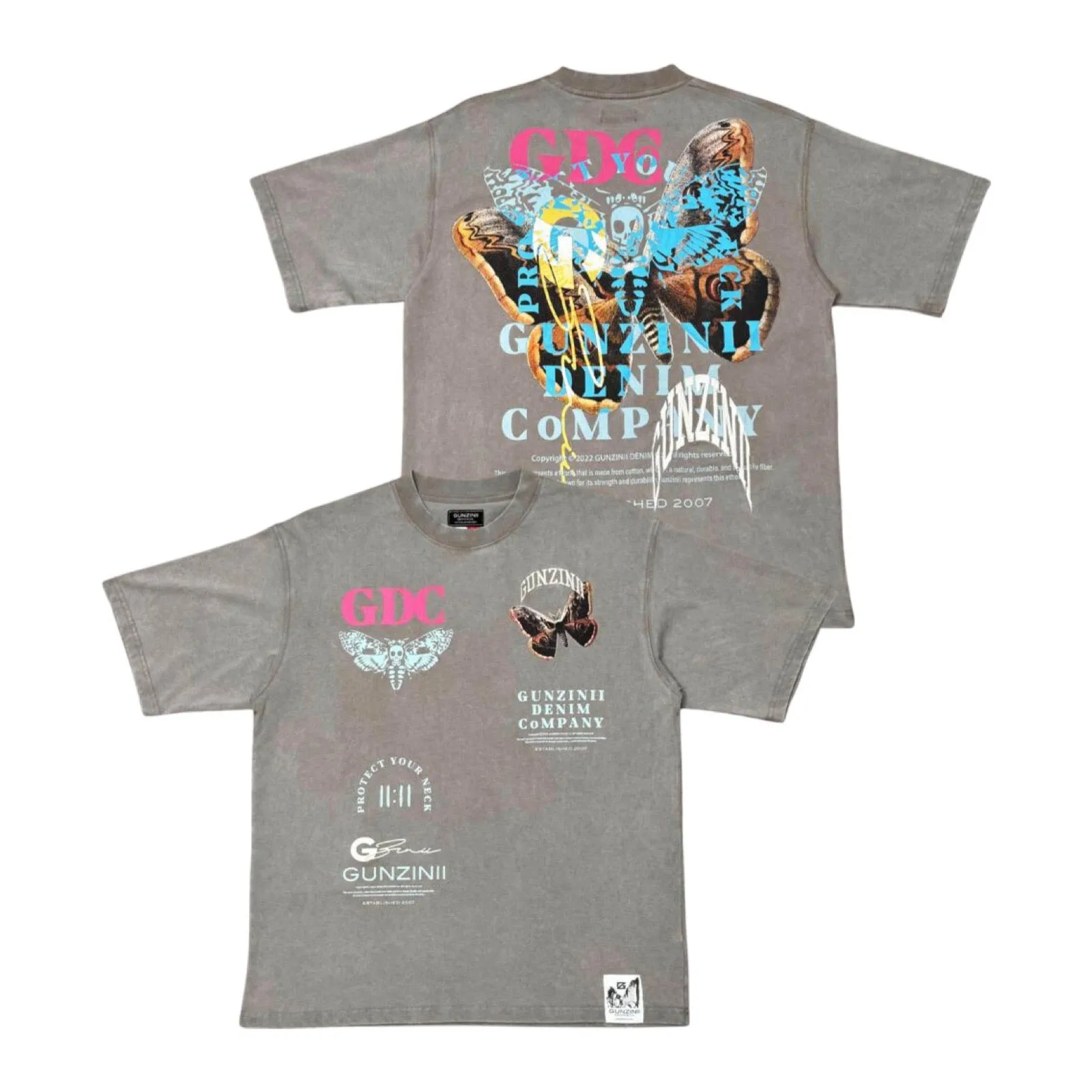 Gunzinii “Skull Butterfly” Taupe Tee