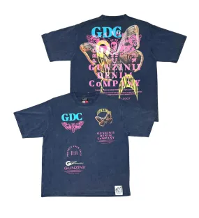 GUNZINII SKULL BUTTERFLY TEE (GZ436 NAVY)