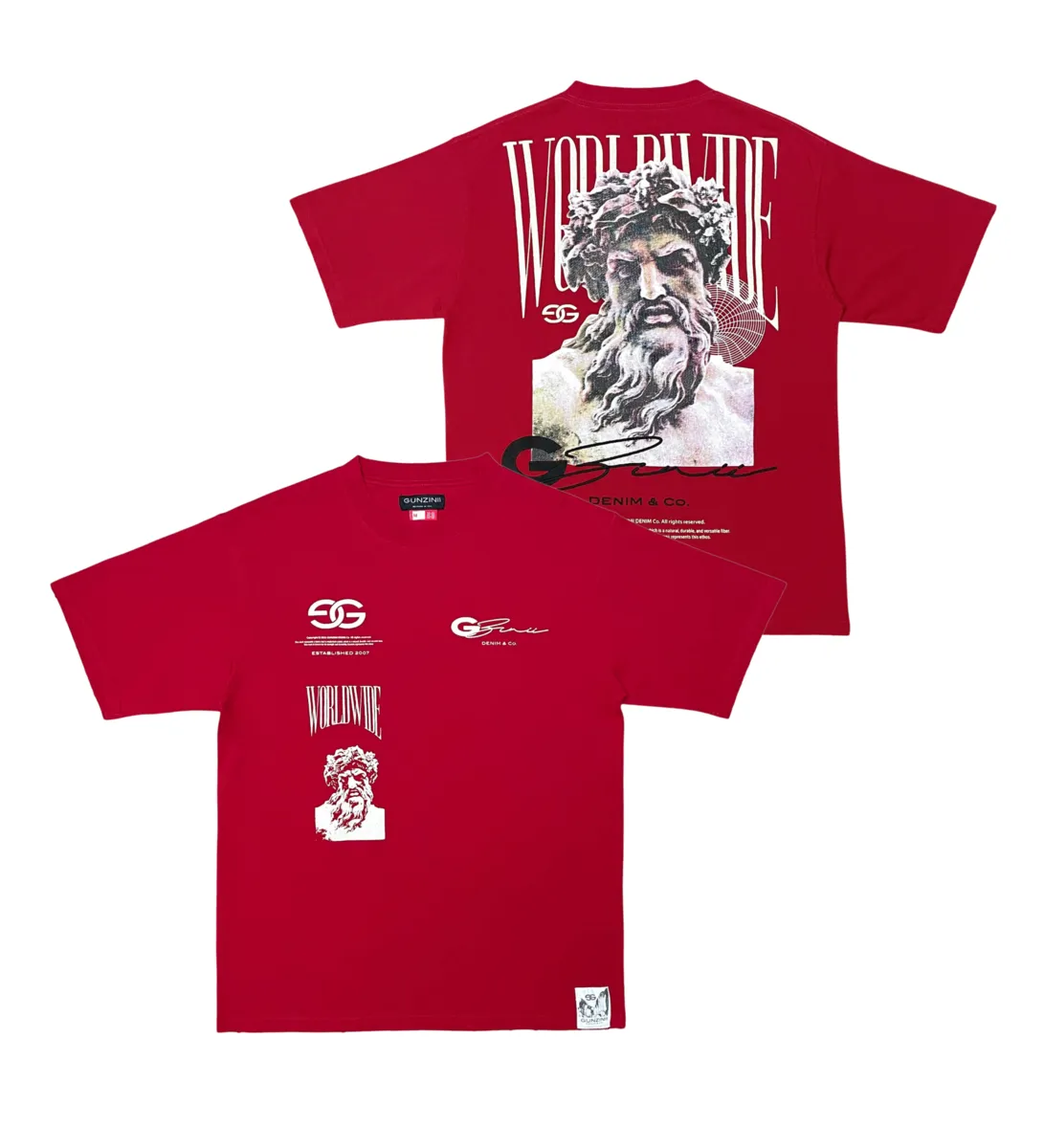 GUNZINII  Worldwide Tee (GZ211 RED)