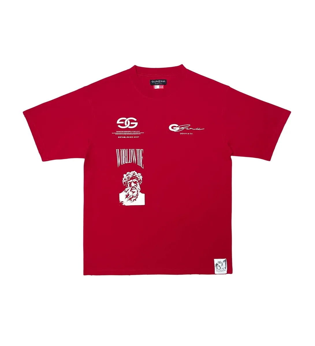 GUNZINII  Worldwide Tee (GZ211 RED)