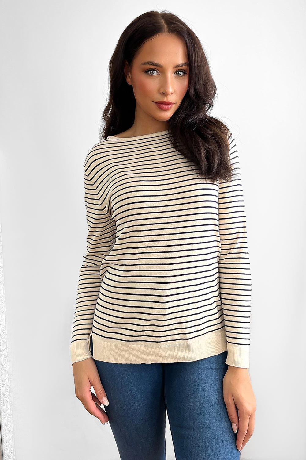 Horizontal Striped Long Sleeved Tee