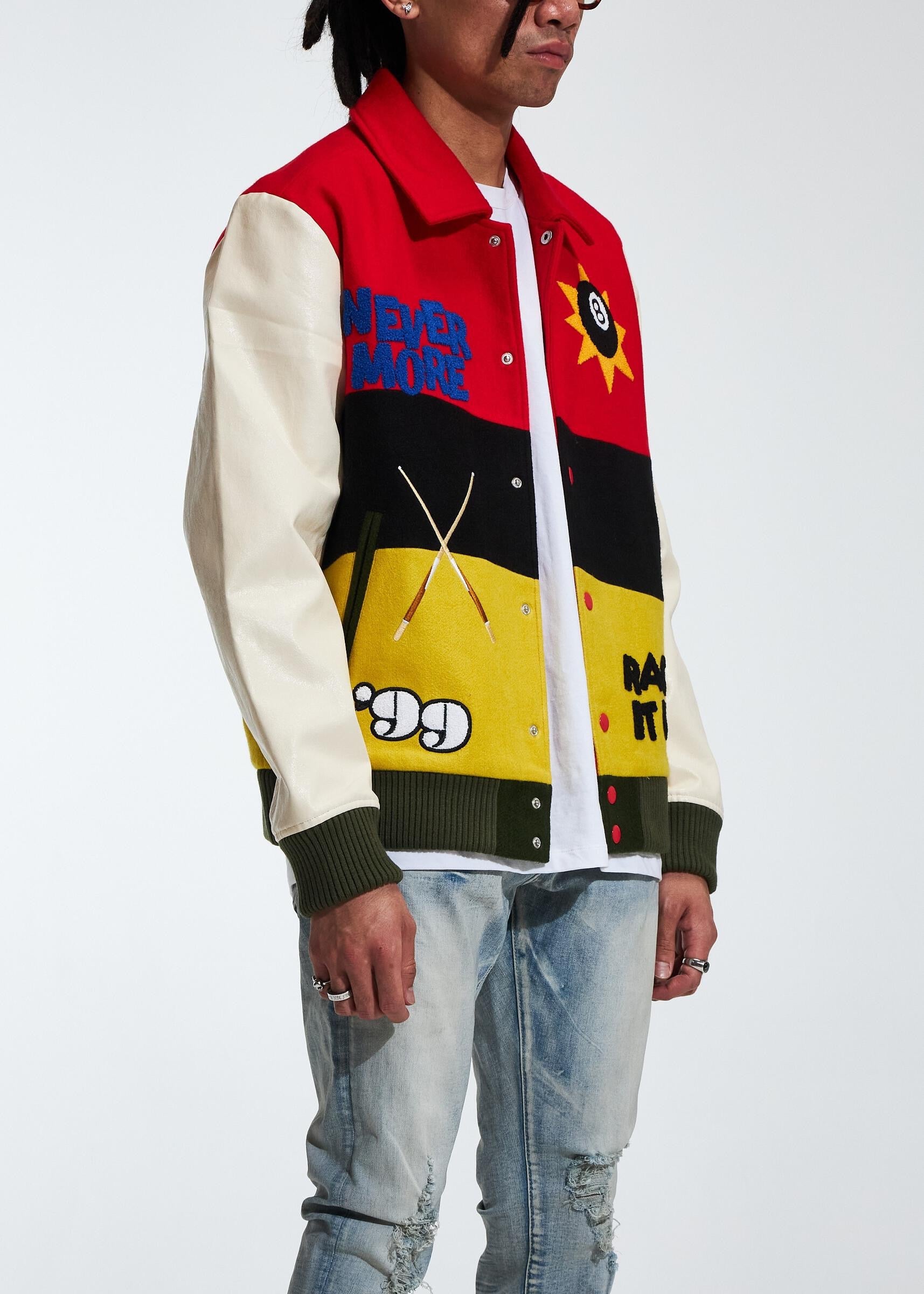 HOUSE PARTY VARSITY JACKET RED